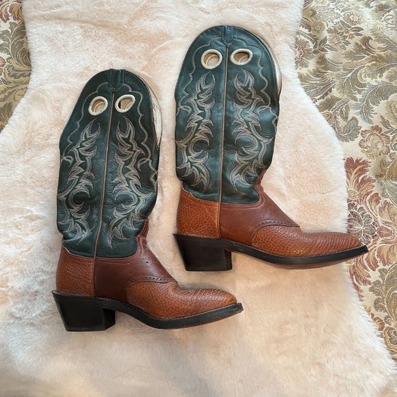 Mens Custom Made Brush Riding Cowboy Boots - Size 10 - Picture 1 of 8